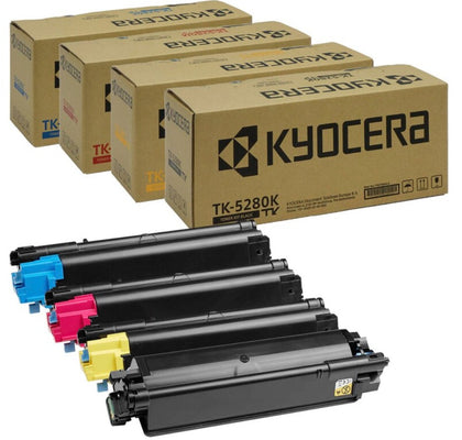 Original Kyocera TK-5280 Toner Set mit vier Farben (Schwarz, Cyan, Magenta, Gelb) für Kyocera ECOSYS PA4000cx, MA4000cix und MA4000cifx