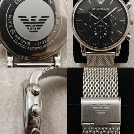 Emporio Armani Luigi AR1808 Herrenchronograph Edelstahl Mesh - gebraucht mit Originalbox