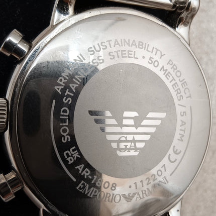 Emporio Armani Luigi AR1808 Herrenchronograph Edelstahl Mesh - gebraucht mit Originalbox