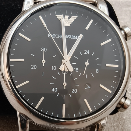 Emporio Armani Luigi AR1808 Herrenchronograph Edelstahl Mesh - gebraucht mit Originalbox