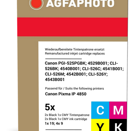 Agfa Photo CLI-526BK,C,M,Y Multipack Schwarz / Cyan / Magenta / Gelb
