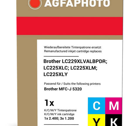 Agfa Photo LC229XLBK,C,M,Y Multipack Schwarz / Cyan / Magenta / Gelb