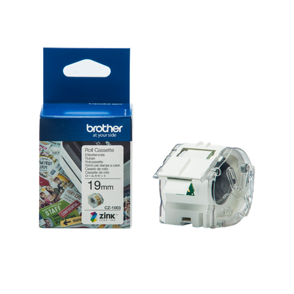 Brother CZ-1003 Farbetikettenrolle 19mm x 5m Weiss
