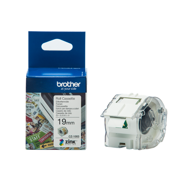 Brother CZ-1003 Farbetikettenrolle 19mm x 5m Weiss
