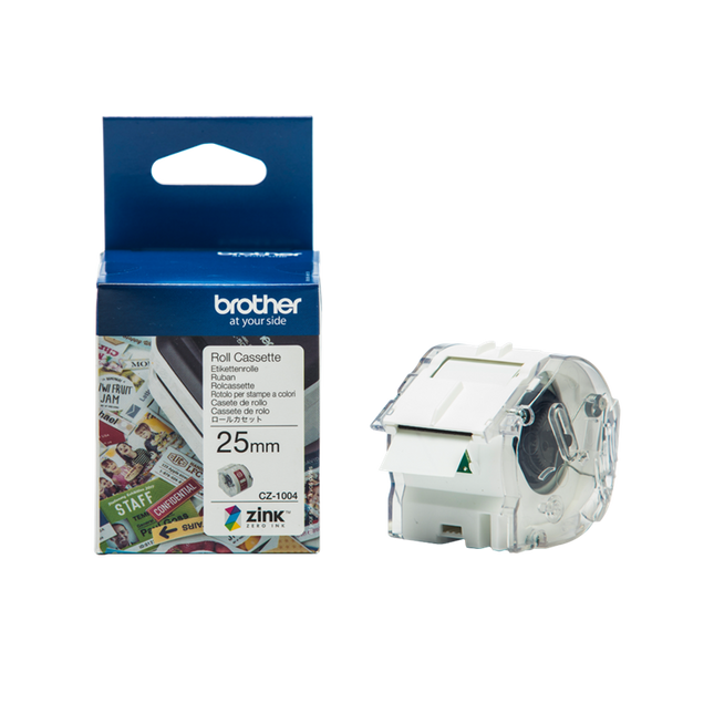 Brother CZ-1004 Farbetikettenrolle 25mm x 5m Weiss