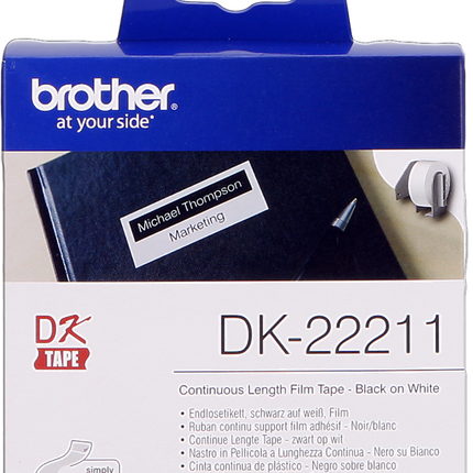 Brother DK-22211 Endlosetiketten 29mm x 15,24m Schwarz auf Weiß