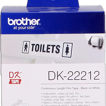 Brother DK-22212 Endlosetiketten 62mm x 15,24m Schwarz auf Weiß