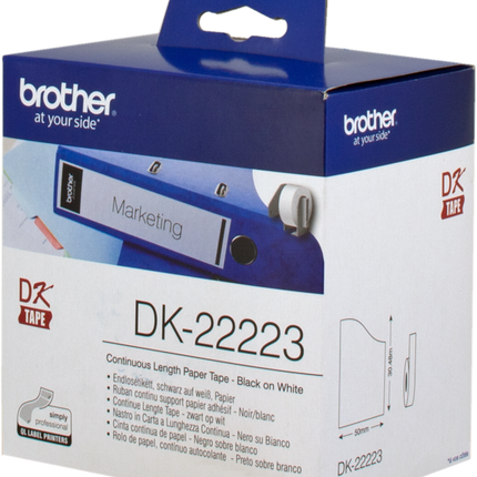 Brother DK-22223 Endlosetiketten 50mm x 30,48m Schwarz auf Weiß