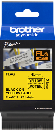 Brother FLe-6511 Schriftband 21 x 45mm Schwarz auf Gelb