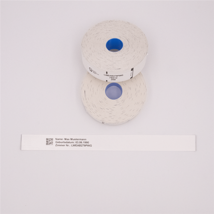 Brother Patientenarmband für Erwachsene, Größe 25mm x 279mm, 200 Stück pro Rolle Weiss