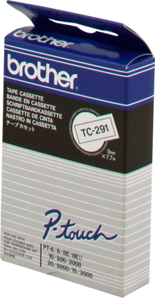 Brother TC-291 Schriftband Schwarz auf Weiß