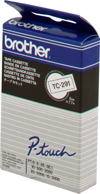 Brother TC-291 Schriftband Schwarz auf Weiß