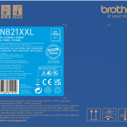 Brother TN-821XXLC Cyan Toner