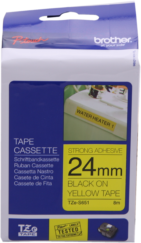 Brother TZe-S651 Schriftband Schwarz auf Gelb