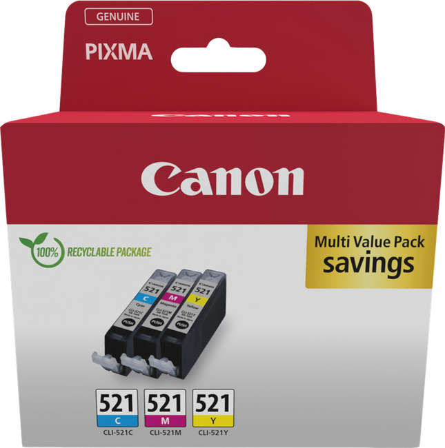 Canon CLI-521 Multipack Cyan / Magenta / Gelb