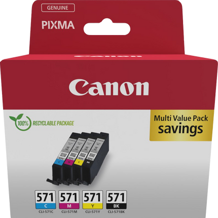 Canon CLI-571 Multipack Schwarz / Cyan / Magenta / Gelb