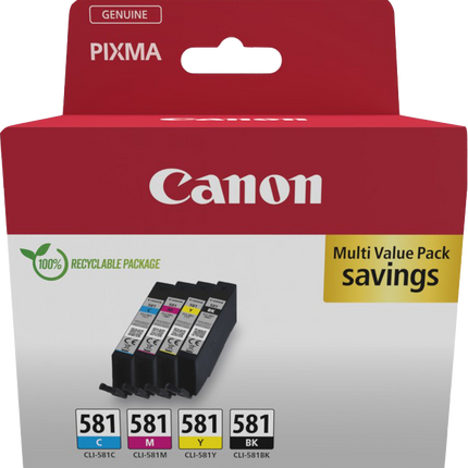 Canon CLI-581 Multipack Schwarz / Cyan / Magenta / Gelb