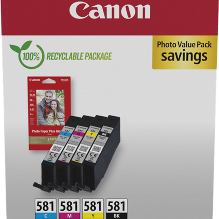 Canon CLI-581 Schwarz / Cyan / Magenta / Gelb Value Pack