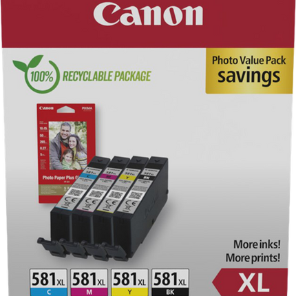 Canon CLI-581 XL Schwarz / Cyan / Magenta / Gelb Value Pack