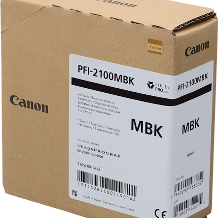 Canon PFI-2100mbk Schwarz (Matt) Druckerpatrone