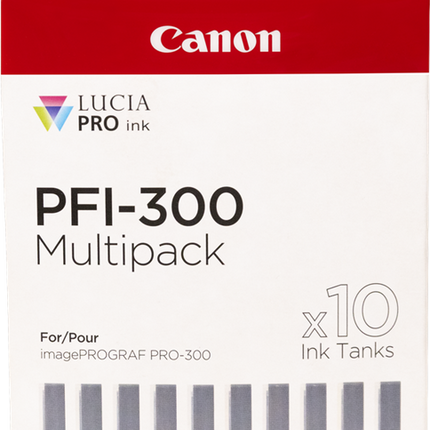 Canon PFI-300 10 Tintentanks Multipack Schwarz (Matt) / Schwarz (Foto) / Cyan / Magenta / Gelb / Cyan / Magenta / Rot / Grau / Transparent