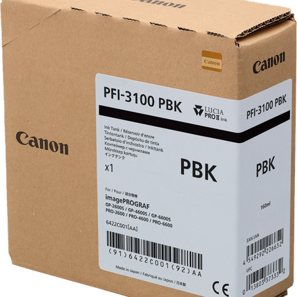 Canon PFI-3100pbk Schwarz (Foto) Druckerpatrone