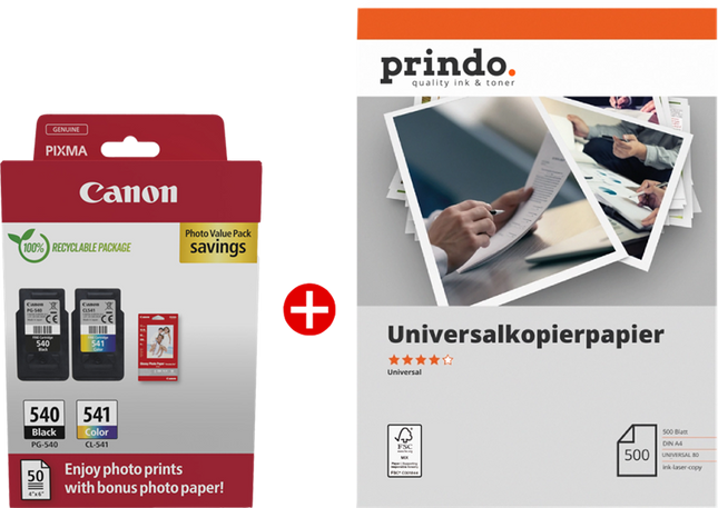 Canon PG-540+CL-541 MCVP Schwarz / mehrere Farben / Weiss / Weiss Value Pack