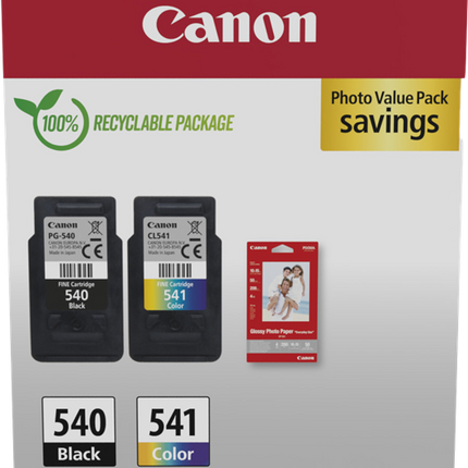 Canon PG-540+CL-541 Schwarz / mehrere Farben / Weiss Value Pack