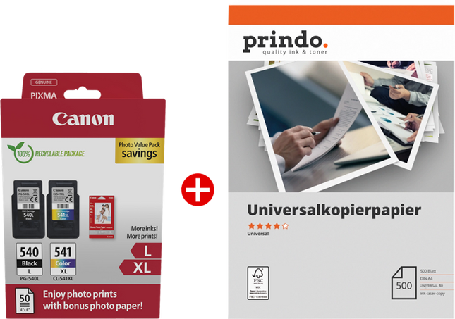 Canon PG-540L+CL-541XL MCVP Schwarz / mehrere Farben / Weiss Value Pack
