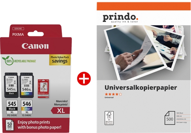 Canon PG-545XL + CL-546XL MCVP Schwarz / mehrere Farben / Weiss Value Pack