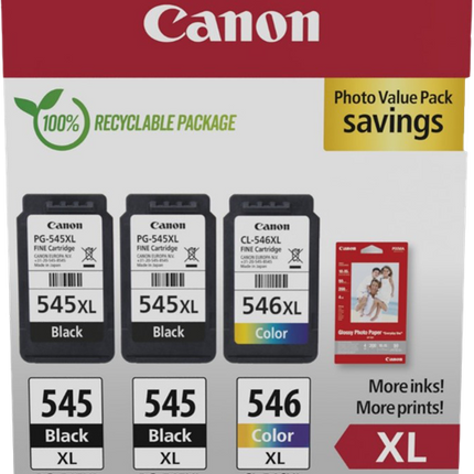 Canon PG-545XL+CL-546XL Schwarz / mehrere Farben / Weiss Value Pack