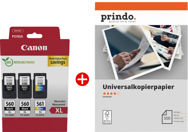 Canon PG-560XL+CL-561XL MCVP Schwarz / mehrere Farben / Weiss Value Pack