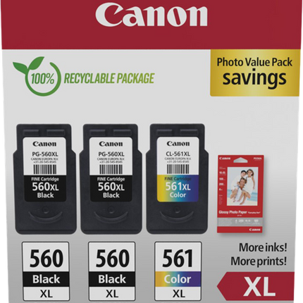 Canon PG-560XL+CL-561XL Schwarz / mehrere Farben / Weiss Value Pack