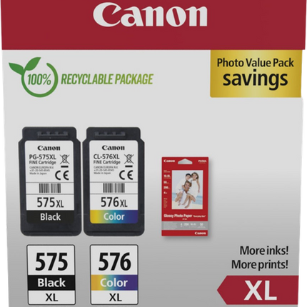 Canon PG-575XL+CL-576XL Schwarz / mehrere Farben / Weiss Value Pack