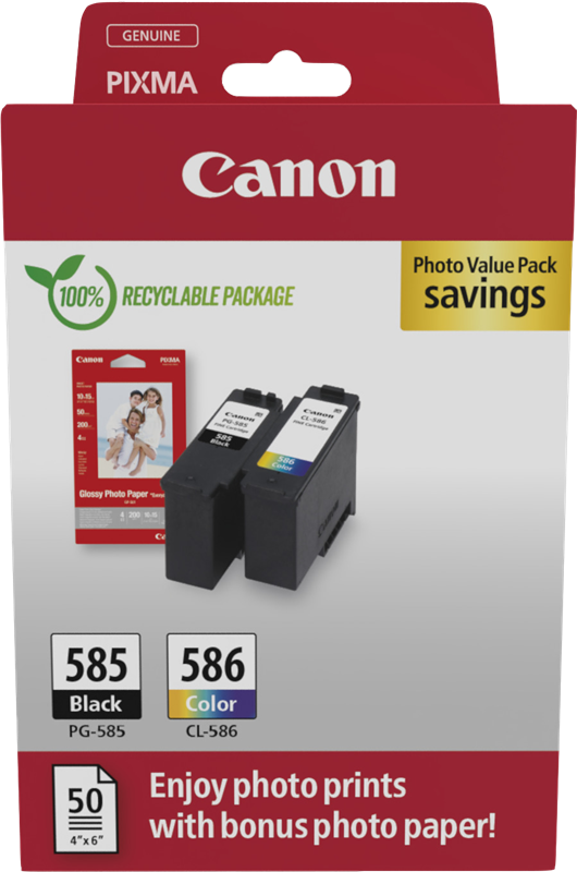 Canon PG-585+CL586 Schwarz / Cyan / Magenta / Gelb Value Pack
