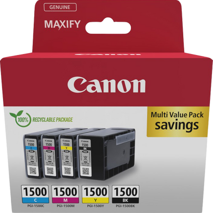 Canon PGI-1500 Multipack Schwarz / Cyan / Magenta / Gelb