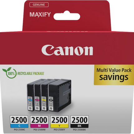 Canon PGI-2500 Multipack Schwarz / Cyan / Magenta / Gelb