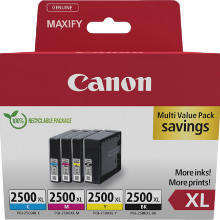 Canon PGI-2500 XL Multipack Schwarz / Cyan / Magenta / Gelb