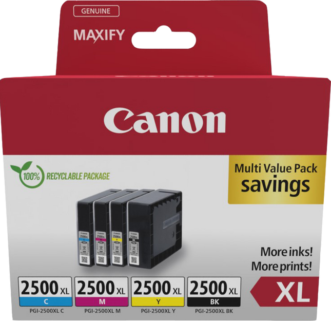 Canon PGI-2500 XL Multipack Schwarz / Cyan / Magenta / Gelb