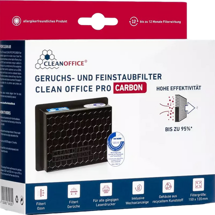 Clean Office PRO CARBON Feinstaub- & Geruchsfilter 150 x 120mm