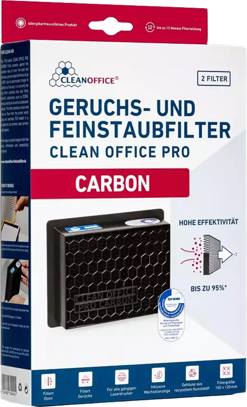 Clean Office PRO CARBON Feinstaubfilter 150 x 120mm 2 Stk.