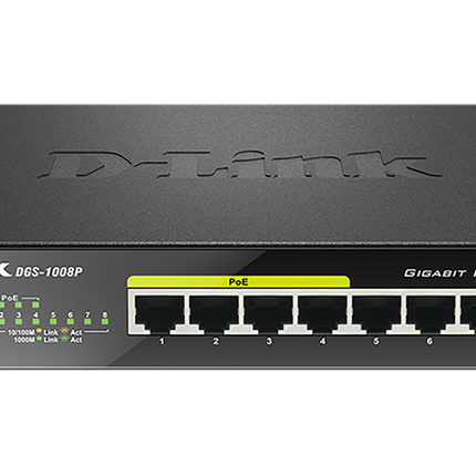 D-Link 8-Port Gigabit PoE Desktop Switch Schwarz