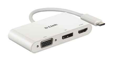 D-Link DUB-V310 USB-C 3-Port Video Adapter Weiss
