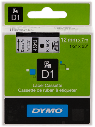 DYMO 45013 Standard-D1-Band selbstklebend Schriftband Schwarz auf Weiß