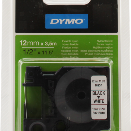 DYMO Nylon-D1-Band 16957 Schriftband Schwarz auf Weiß