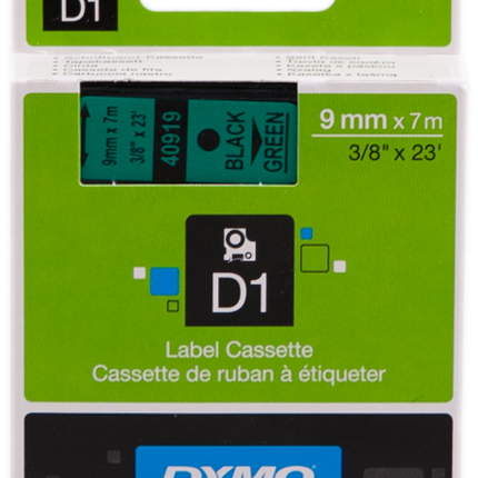 DYMO Schriftband Schwarz auf Grün
