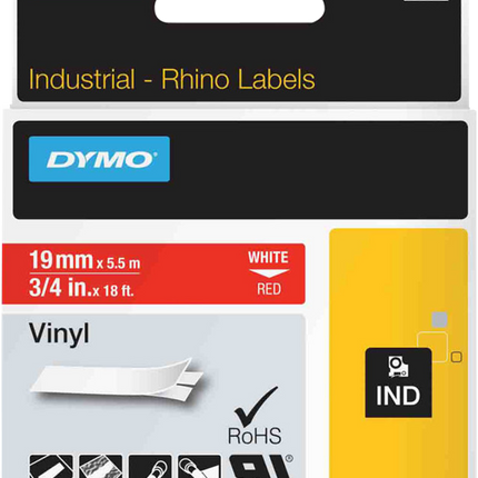 DYMO Schriftband Weiß auf Rot
