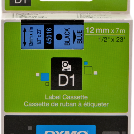 DYMO Standard-D1-Band 45016 Schriftband Schwarz auf Blau