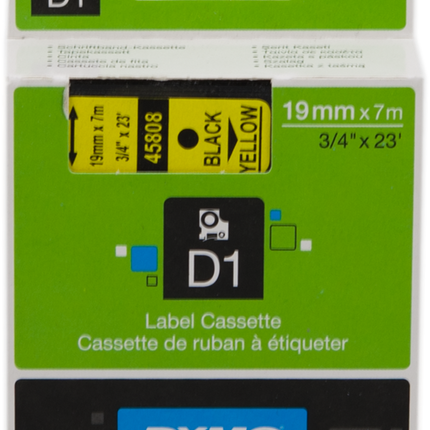 DYMO Standard-D1-Band 45808 Schriftband Schwarz auf Gelb