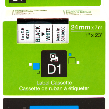 DYMO Standard-D1-Band 53713 Schriftband Schwarz auf Weiß